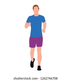 Flat icon design of jogging, running