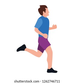 Flat icon design of jogging, running