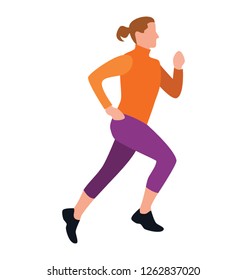 Flat icon design of jogging, running