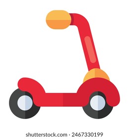 Un diseño de icono plano de scooter infantil