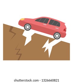 Flat icon design of landsliding 