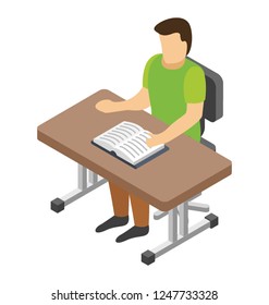 Flat icon design of learning student 