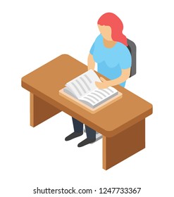 Flat icon design of learning student