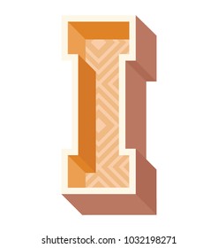 
Flat icon design of Letter I 3d design
