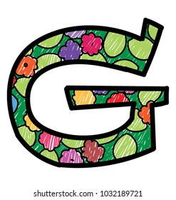 
Flat icon design of Letter G colored design
