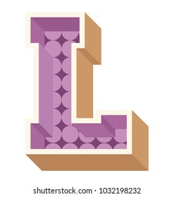 
Flat icon design of Letter L 3d design
