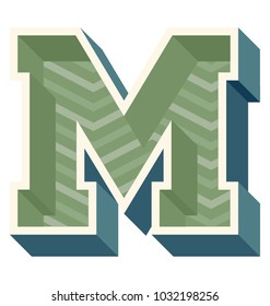 
Flat icon design of Letter M 3d design
