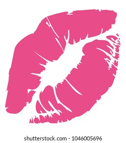 Flat icon design of lips, Kissing concept