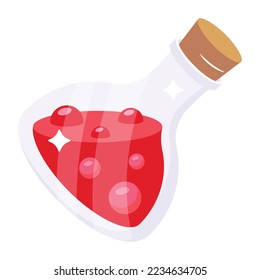 A flat icon design of magic potion