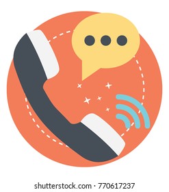 
Flat icon design of mobile communication, voice call
