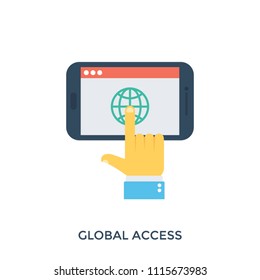 
A flat icon design of mobile version 

