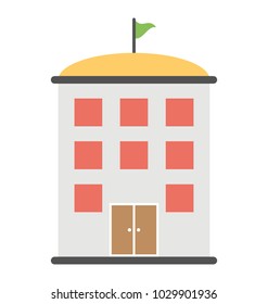 
Flat icon design of a moot hall
