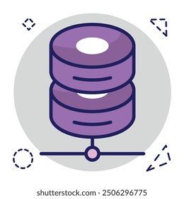 A flat icon design of network database 