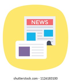A flat icon design of newspaper