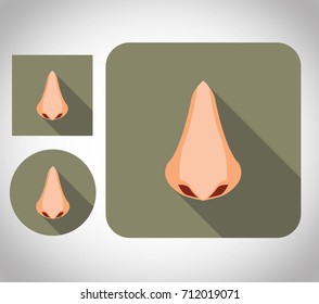 flat icon design nose