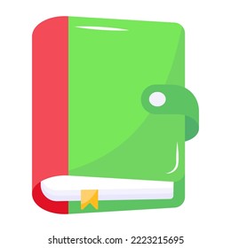 A flat icon design of notebook 