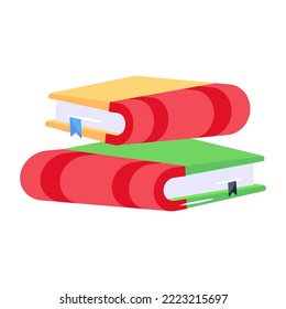 A flat icon design of notebook 