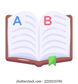 A flat icon design of notebook 