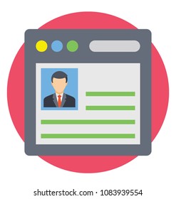 
Flat icon design of online portfolio.

