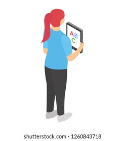 Flat icon design of online reading