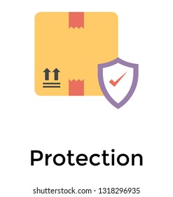 Flat icon design of package protection 