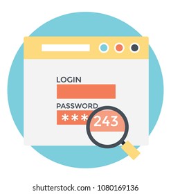 
Flat icon design of password cracking
