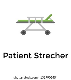 Flat icon design of patient stretcher 