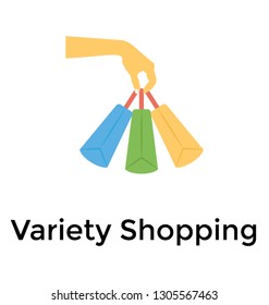 Flat icon design of plenty of shopping 