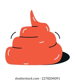 Flat icon design of poop prank 