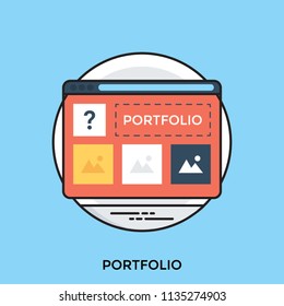 
Flat icon design of a portfolio
