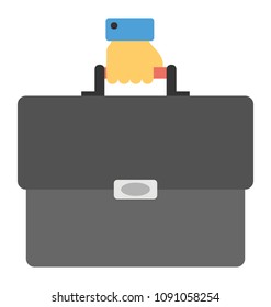 
Flat icon design of portfolio bag
