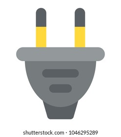 Flat icon design of power plug