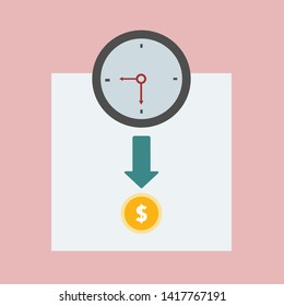 Flat icon design presenting concept of business loss or business downfall.