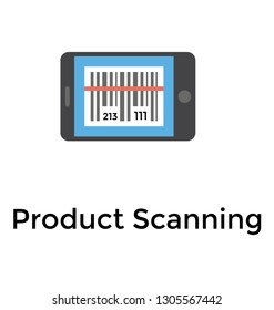 Flat icon design of product scanning 