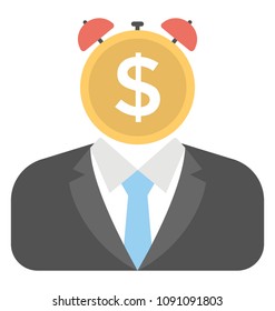 
Flat icon design of punctuality
