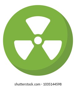 Flat icon design of radioactive symbol