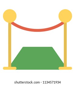 
Flat icon design of red carpet, symbolising opening ceremony concept
