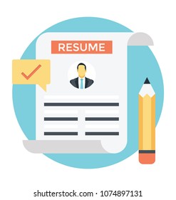 
Flat Icon Design Of A Resume
