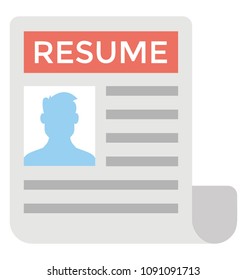 
Flat icon design of a resume
