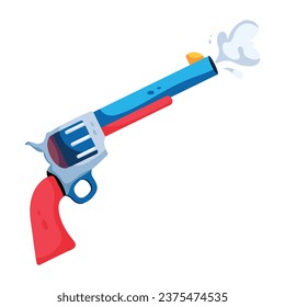 A flat icon design of revolver 