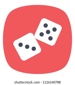 Flat icon design of rolling dice 