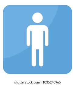 Flat icon design of men’s room