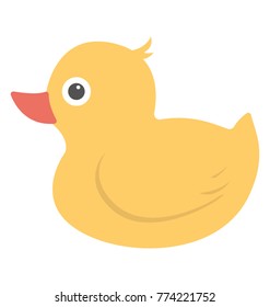 
Flat icon design of a rubber duck.
