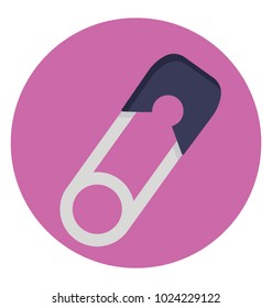 Flat icon design of a safety pin