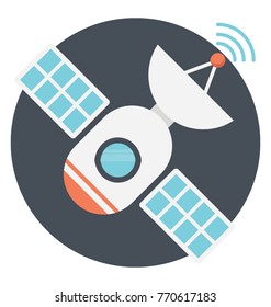 
Flat icon design of a satellite
