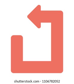 Flat icon design of sharp turn reduce speed
