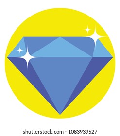 
Flat icon design of shining diamond.
