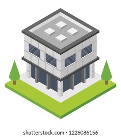 
Flat icon design of shopping mall 
