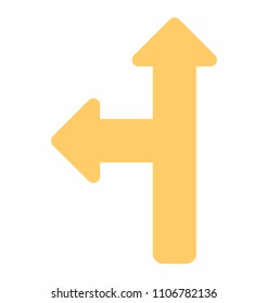 Flat icon design of side road at angle left side 
