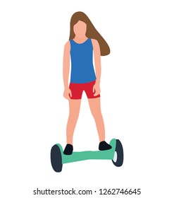 Flat icon design of skateboarder